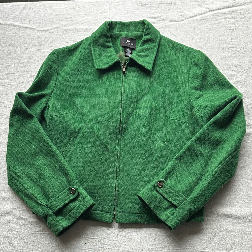 Kelly Green Wool Zip-Up Jacket